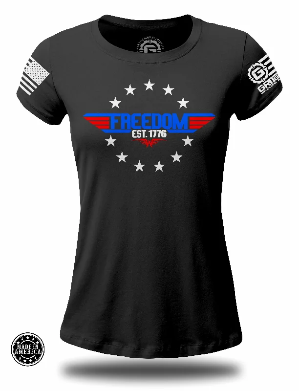 Ryan Weaver - Top Gun Freedom EST 1776 LADIES Slim Fit T-shirt -- Basic T-Shirt Crew Neck Short Sleeve