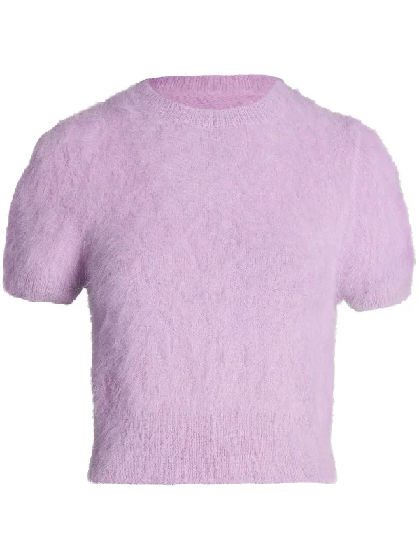 Maison Margiela T-shirts And Polos Lilac-- Beaded Sequined Faux Fur