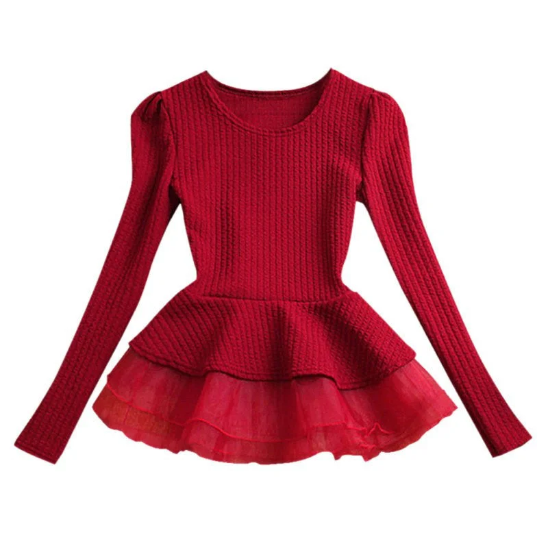 Fashion Women Crew Neck Cotton Peplum Tops Shirt Long Sleeve Blouse-- Print Jacquard Patchwork Fashion Women Crew Neck Cotton Peplum Tops Shirt Long Sleeve Blouse-- Print Jacquard Patchwork