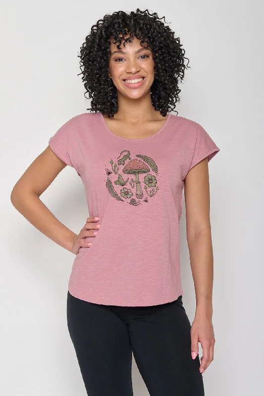 Greenbomb Nature Forest Life (Cool/T-Shirt/GOTS) | Old Rose-- Houndstooth Herringbone Solid Greenbomb Nature Forest Life (Cool/T-Shirt/GOTS) | Old Rose-- Houndstooth Herringbone Solid
