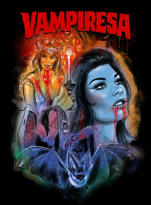 Vampiresa Unisex T-Shirt-- Zippered Front Buttoned Front Snap Front