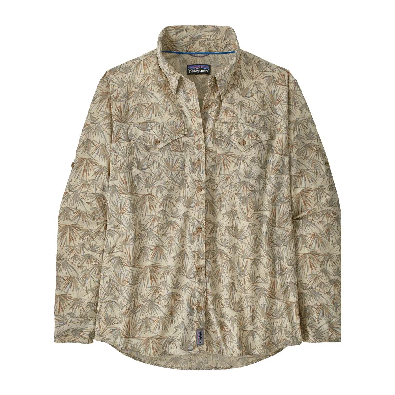 Patagonia Womens L/S Sun Stretch Shirt Grasslands: Dark Natural-- Modern Contemporary Chic