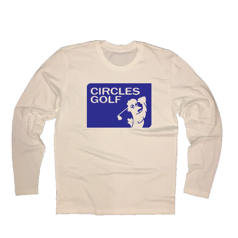 Circles Golf Silhouette Logo - Long Sleeve T-Shirt-- Beaded Sequined Faux Fur