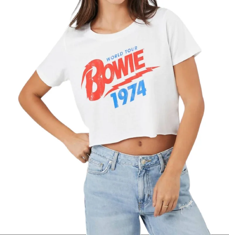 Bowie T- Shirt In White-- Plaid T-Shirt Polka Dot Checkered