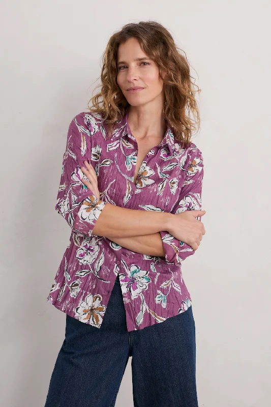 Seasalt Larissa Shirt - Linework Floral Heather-- Polka Dot Checkered Tartan