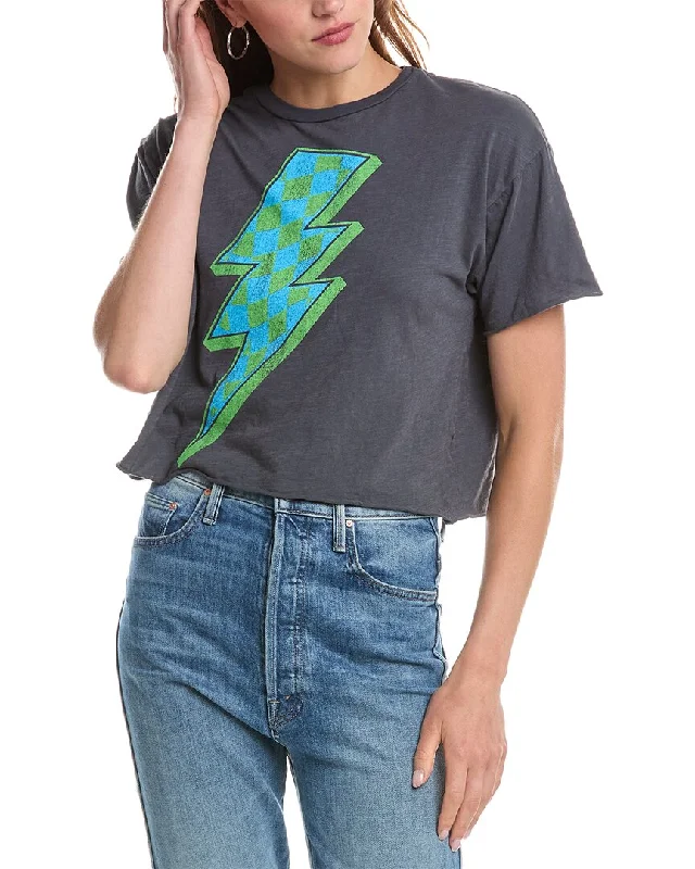 Original Retro Brand Checkered Lighting Bolt T-Shirt-- Notch Collar Peter Pan Collar Cowl Neck Original Retro Brand Checkered Lighting Bolt T-Shirt-- Notch Collar Peter Pan Collar Cowl Neck