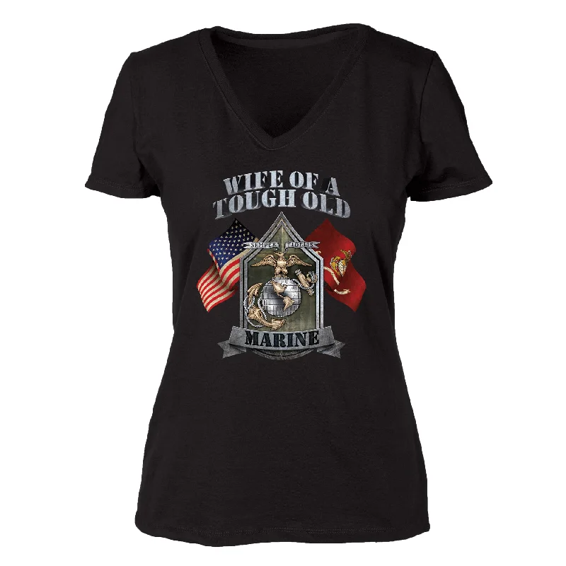 USMC 'Wife of a Tough Old Marine' T-shirt 100% Cotton-- Fleece Fabric Down Fabric Feather Fabric USMC 'Wife of a Tough Old Marine' T-shirt 100% Cotton-- Fleece Fabric Down Fabric Feather Fabric