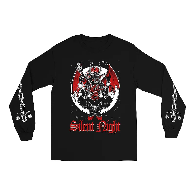 Silent Night Unisex Long T-Shirt-- Graphic Embroidered Appliqued