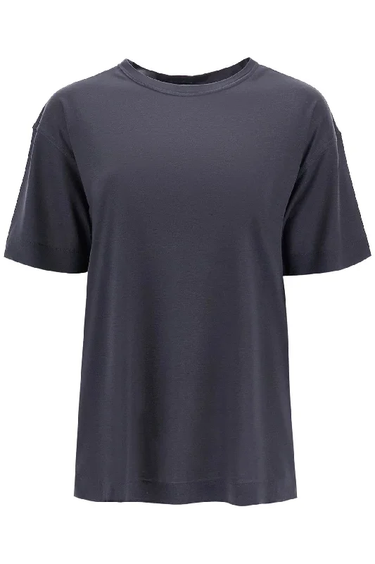 Lemaire Women's Silk Crewneck T-Shirt-- Collared Crew Neck Turtle Neck