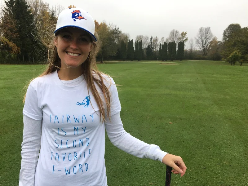 Fairway Is My Second Favorite F-Word T-Shirt-- Hooded Caped Shawl Collar