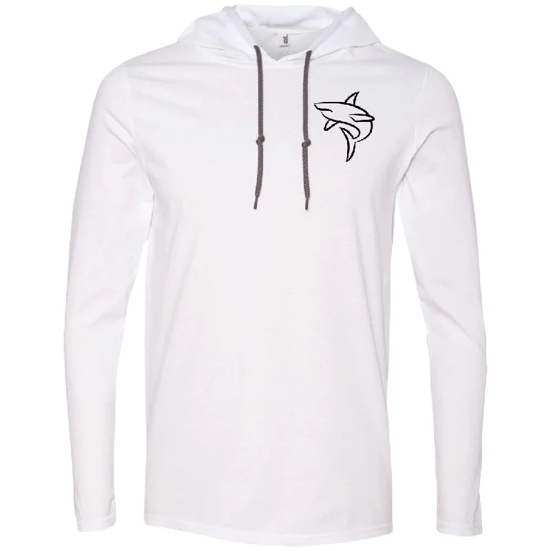 "Pool Shark" LS T-Shirt Hoodie-- Welt Pockets Slit Pockets Flap Pockets