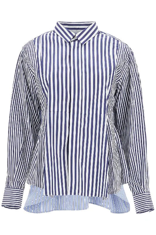 Poplin Sticked Shirt With-- Lace Blend Ribbed Blend Corduroy Blend