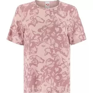 Kari Traa Voss T-Shirt-- Notch Collar Peter Pan Collar Cowl Neck