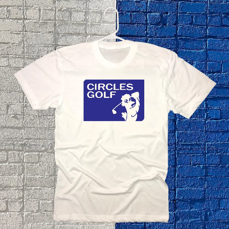 Circles Golf Silhouette Logo T-Shirt-- Spandex Blend Rayon Blend Denim Blend