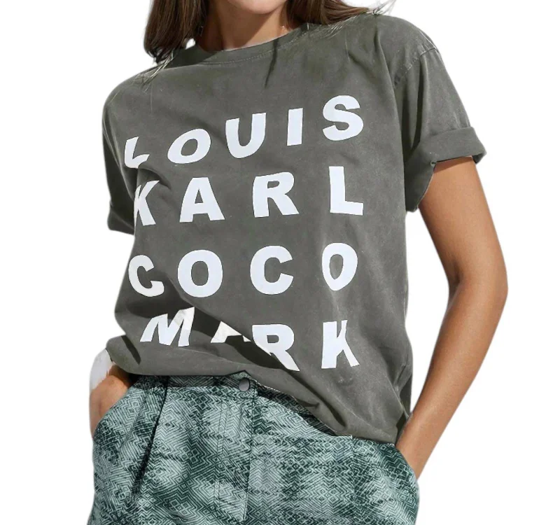 Famous Names Logos At Front T-Shirt In Grey-- Notch Collar Peter Pan Collar Cowl Neck Famous Names Logos At Front T-Shirt In Grey-- Notch Collar Peter Pan Collar Cowl Neck