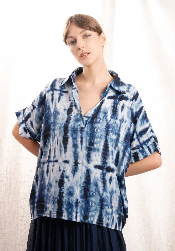 Tshirt 65238 Dark-Blue-- Collared Crew Neck Turtle Neck