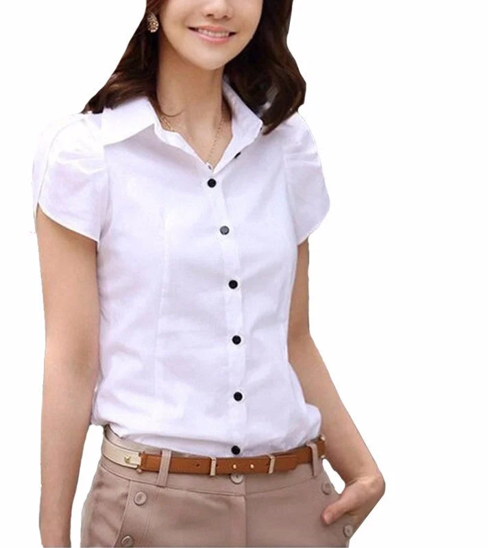 Fashion Womens short-Sleeve Chiffon Shirt Turn-Down Collar Casual Loose Female Tops Women Blouse-- Anti-Pilling Machine Wash Handmade Fashion Womens short-Sleeve Chiffon Shirt Turn-Down Collar Casual Loose Female Tops Women Blouse-- Anti-Pilling Machine Wash Handmade
