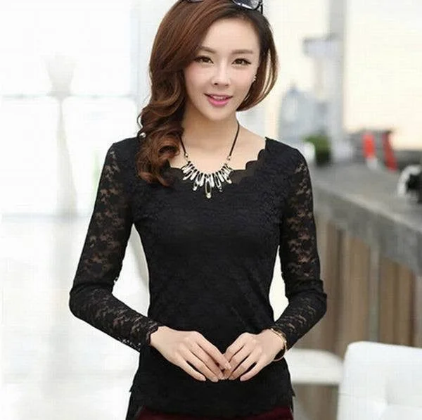 Double Lace Mesh Casual Women Blouse Shirt Tops Woman Clothing Lady-- Asymmetrical Pockets Print Double Lace Mesh Casual Women Blouse Shirt Tops Woman Clothing Lady-- Asymmetrical Pockets Print
