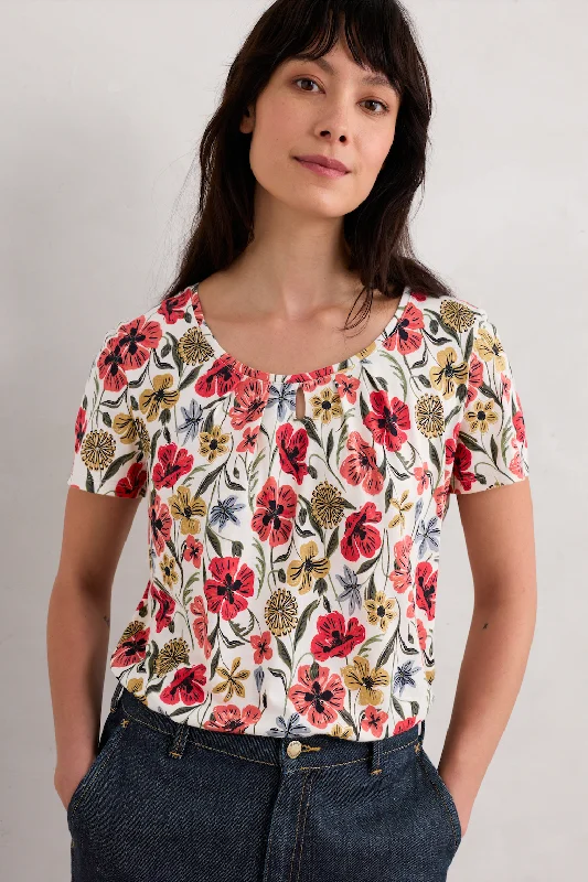Seasalt Appletree T-Shirt-Folky Poppy Chalk-- Cotton Fabric Linen Fabric Terry Fabric Seasalt Appletree T-Shirt-Folky Poppy Chalk-- Cotton Fabric Linen Fabric Terry Fabric