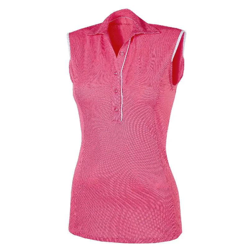 Mila - Breathable sleeveless golf shirt-- Lace Blend Ribbed Blend Corduroy Blend