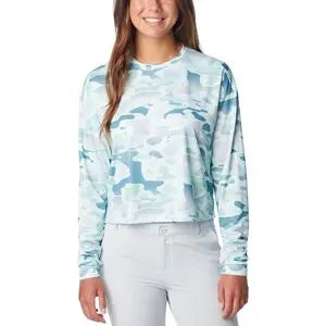 Columbia Super Tidal Light Long-Sleeve Shirt-- Notch Collar Peter Pan Collar Cowl Neck