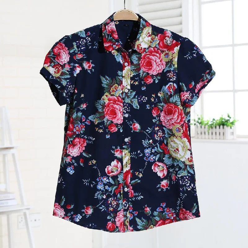 Short Sleeve Women Shirts Floral Women Blouses Fruit Blusa Ladies Tops Cotton Tops For Girls Vintage-- Cotton Fabric Linen Fabric Terry Fabric Short Sleeve Women Shirts Floral Women Blouses Fruit Blusa Ladies Tops Cotton Tops For Girls Vintage-- Cotton Fabric Linen Fabric Terry Fabric