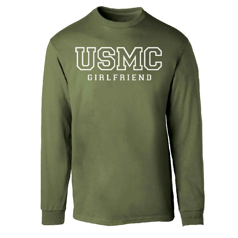 USMC Girlfriend Long Sleeve Shirt-- Jersey Fabric Tulle Fabric Batik Fabric