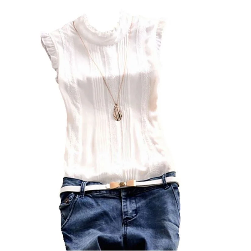 Retro Style Women Reffle Shirt Chiffon Blouse Office Lady Casual Top-- Boxy Fit Fitted Loose Retro Style Women Reffle Shirt Chiffon Blouse Office Lady Casual Top-- Boxy Fit Fitted Loose
