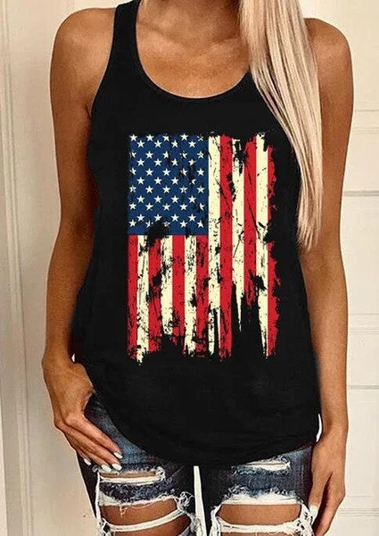 Women'S Fashion American Independence Day Flag Pattern 3D Digital Printing Sleeveless Tank Top T-Shirt-- Chenille Brocade Lace Women'S Fashion American Independence Day Flag Pattern 3D Digital Printing Sleeveless Tank Top T-Shirt-- Chenille Brocade Lace