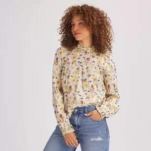 Basin and Range Floral Yoke Shirt-- Oversized T-Shirt Spandex breathable