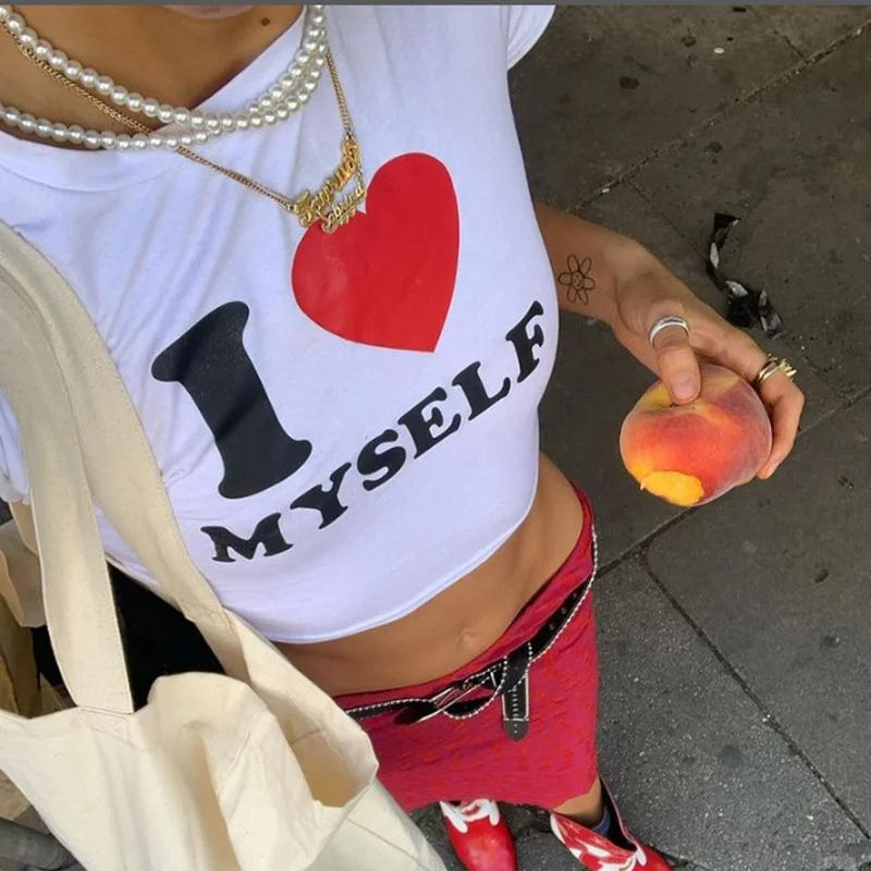 Women Simple Letter Print Short Sleeve T-Shirt-- Ribbed T-Shirt High Neck Heavyweight Women Simple Letter Print Short Sleeve T-Shirt-- Ribbed T-Shirt High Neck Heavyweight