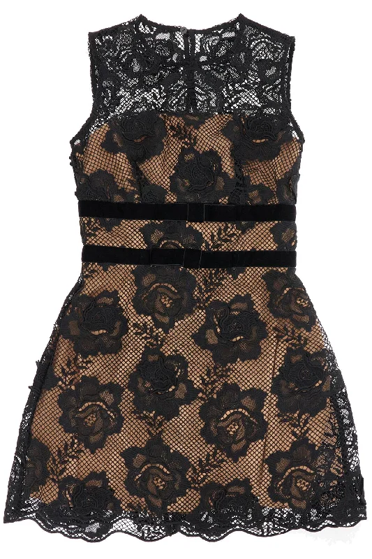 Self Portrait Lace Mini Dress With Bows Tunics Sophisticated sleek