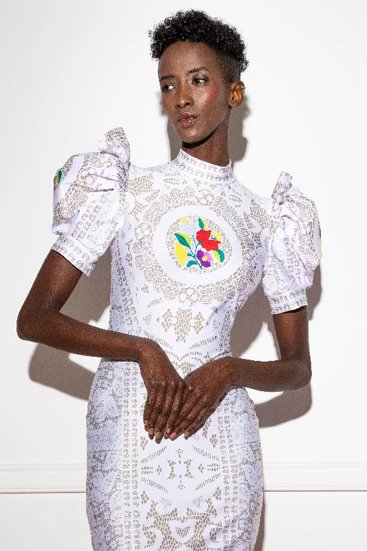 Gorona Kalocsa White dress Tunics Modern contemporary