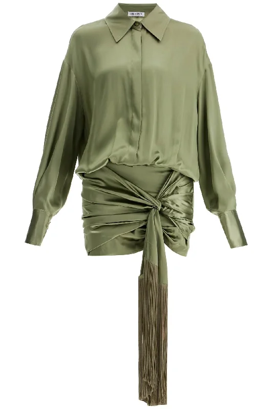 The Attico Women's Silk Satin Mini Dress In Tunics Mesh breathable