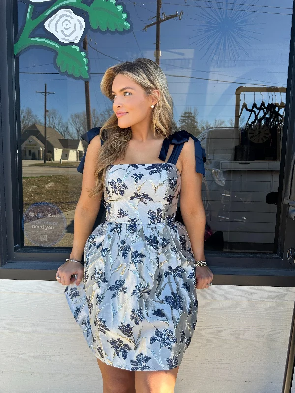 Set On Forever Jacquard Mini Dress Trendy Floral Mini Dress