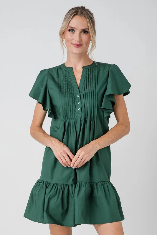 Sugarlips Lizzy Pleated Ruffle Mini Dress Tunics Trendy modern