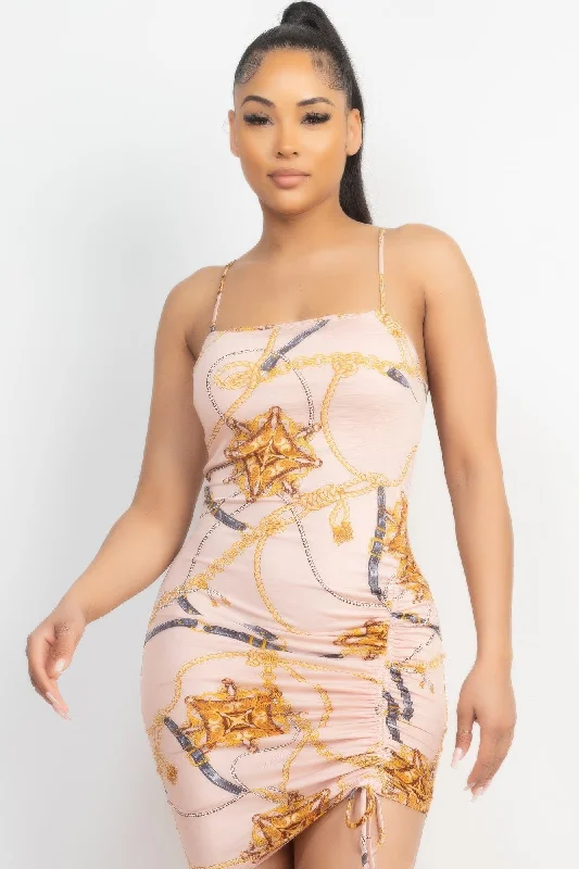 Side Ruched Asymmetrical Hem Mini Dress Cozy A-Line Mini Dress