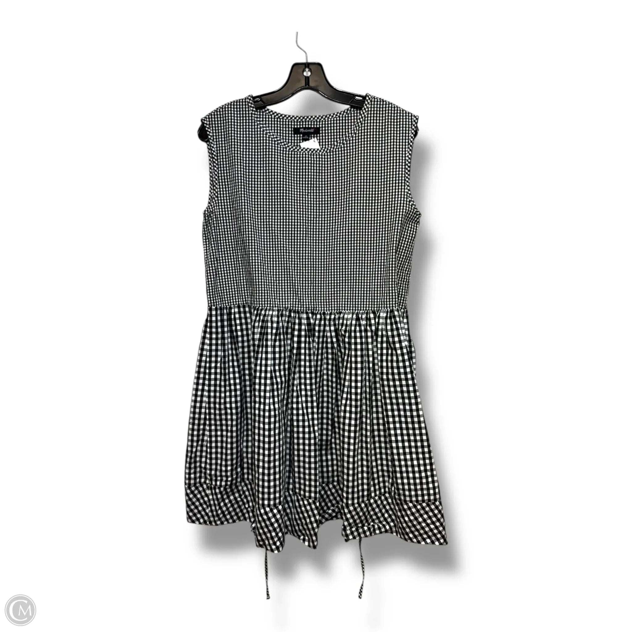 Dress Casual Short By Madewell In Checkered Pattern, Size: Xs Crew Neckline Casual