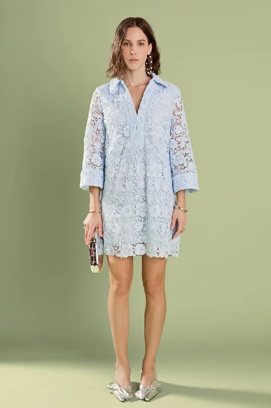 English Factory - Iris Guipure Lace Mini Dress Fashionable Lace-Trim Mini Dress