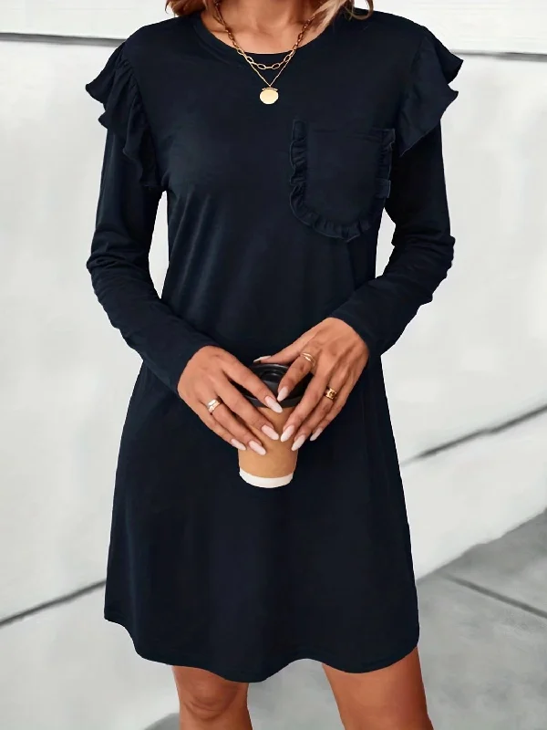 Blue Zone Planet | Ruffled Round Neck Long Sleeve Mini Dress Stylish Plaid Mini Dress Blue Zone Planet | Ruffled Round Neck Long Sleeve Mini Dress Stylish Plaid Mini Dress