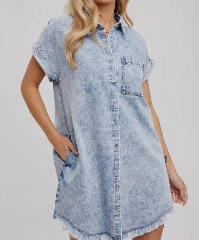 Denim Shirt Dress In Acid Wash Tunics Velvet soft