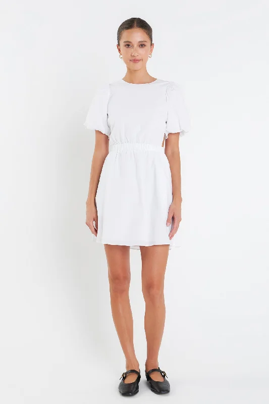 English Factory - Cut-Out Poplin Mini Dress Trendy A-Line Mini Dress