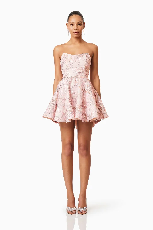Regina Strapless Mini Dress in Pink Fashionable Mini Dress with Pockets