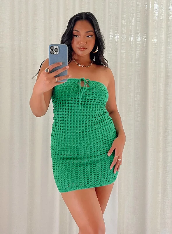 Tansy Mini Dress Green Tunics Cozy comfortable