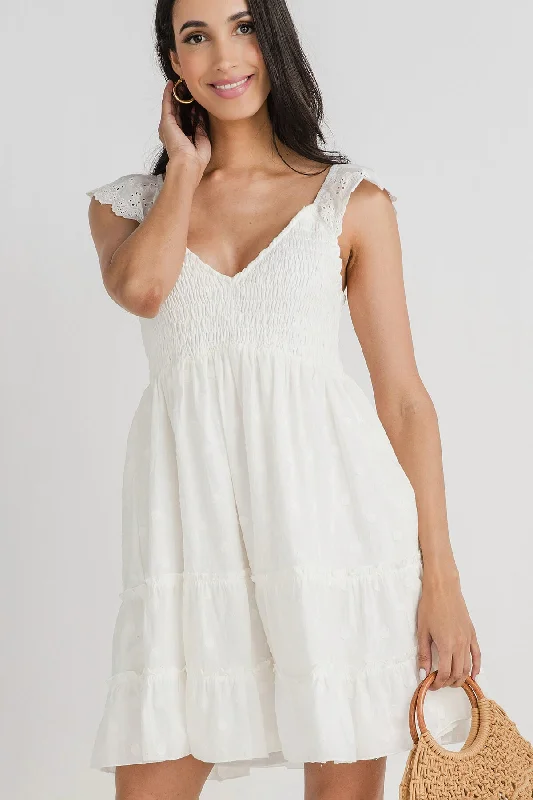 Eesome Ruffled Polkadot Mini Dress Tunics Fashionable chic