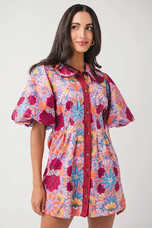 Olivaceous Printed Peter Pan Collar Dress Tunics Seasonal trendy