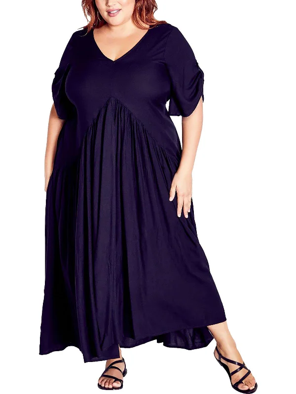 Womens Maxi Scoop Neck Maxi Dress Cowl Neckline Elegant