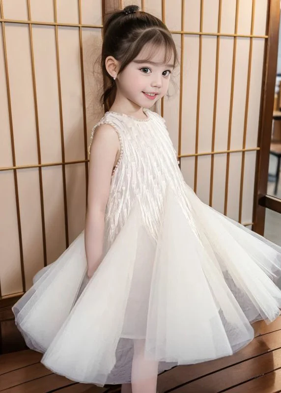 Art Apricot O-Neck Patchwork Tulle Girls Long Dress Sleeveless XZ030 Tunics Office stylish Art Apricot O-Neck Patchwork Tulle Girls Long Dress Sleeveless XZ030 Tunics Office stylish