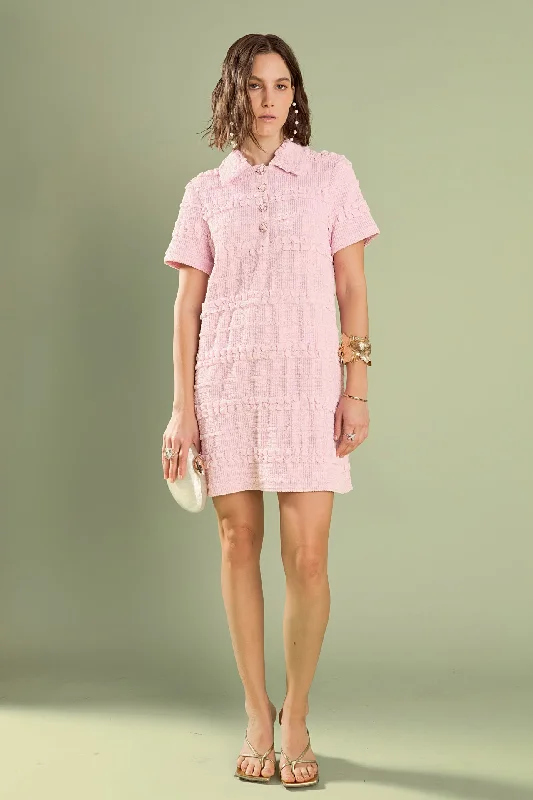 English Factory - Nancy Textured Mini Dress Stylish Sweetheart Mini Dress