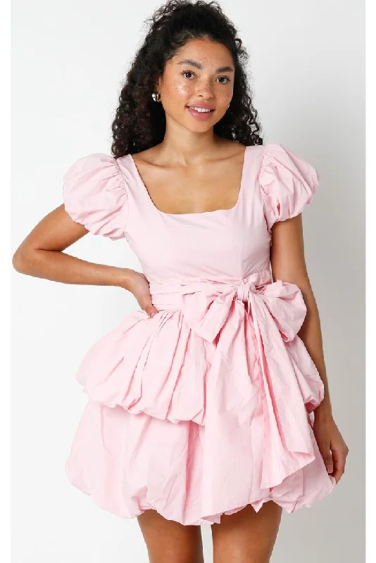 Anabelle Southern Belle Layered Mini Dress - Vintage Pink Fashionable Lace Mini Dress